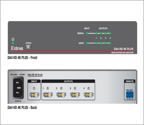 EXTRON DA4 HD 4K PLUS HDMI Amplifier - HDMI2HDMI