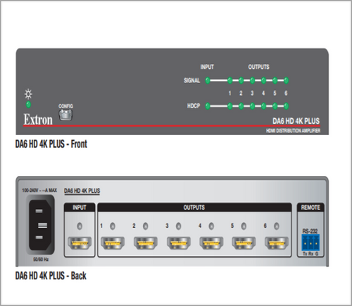 EXTRON DA6 HD 4K PLUS HDMI Amplifier - HDMI2HDMI